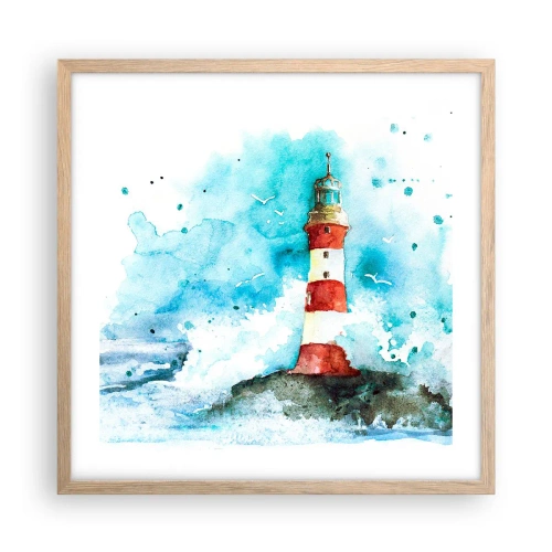 Poster in light oak frame - Unity of Elements - 50x50 cm