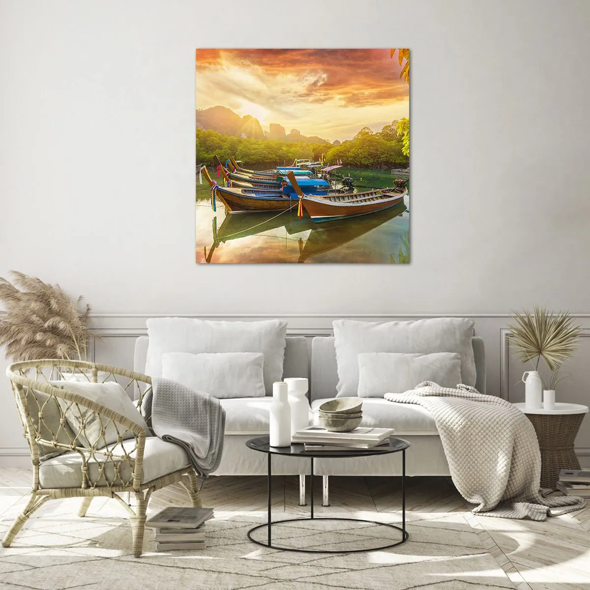 Glass picture - At the Start of a Busy Day - 50x50 cm