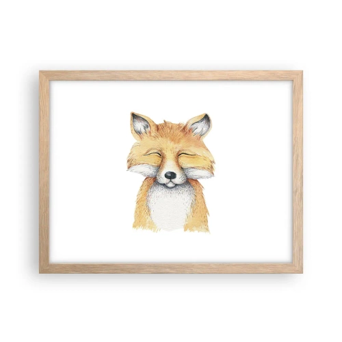 Poster in light oak frame - Fox Moods - 40x30 cm