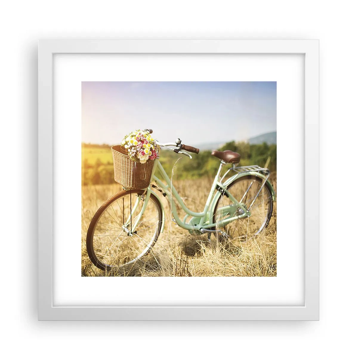 Poster in white frmae - I will Stay Here for a While - 30x30 cm