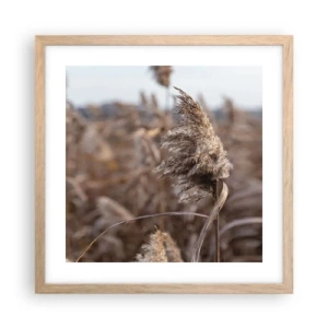 Poster in light oak frame - Time to Fly with the Wind - 40x40 cm
