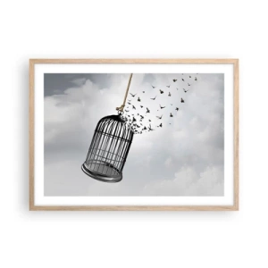 Poster in light oak frame - Faith…Hope…Freedom! - 70x50 cm