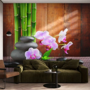 Photo Wallpaper Standard Eco - Get to Know Pleasures of the East - Flowers, Orchid, Orchid - 500x350 cm