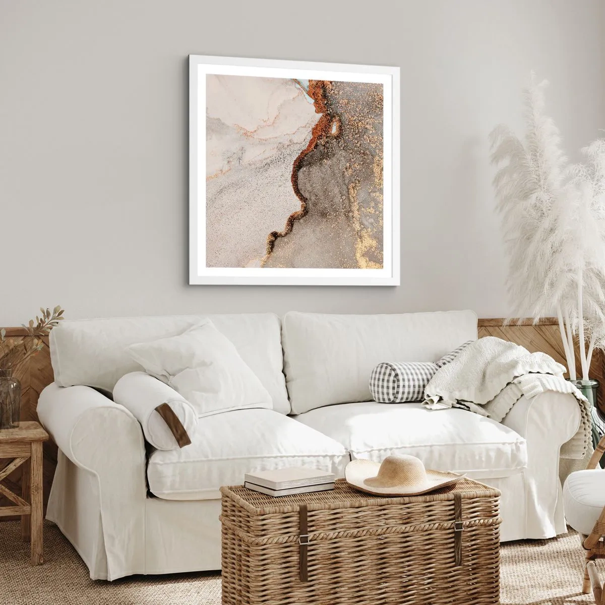 Poster in white frmae - On the Border of Colours - 50x50 cm