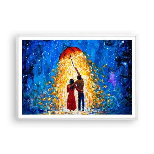 Poster in white frmae - Magic of a Rainy Evening? - 100x70 cm