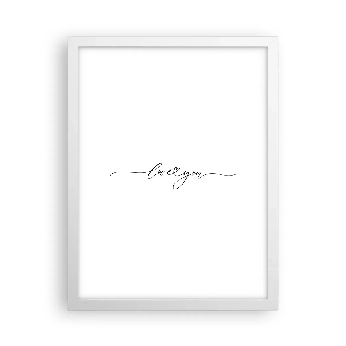 Poster in white frmae - Black on White - 30x40 cm