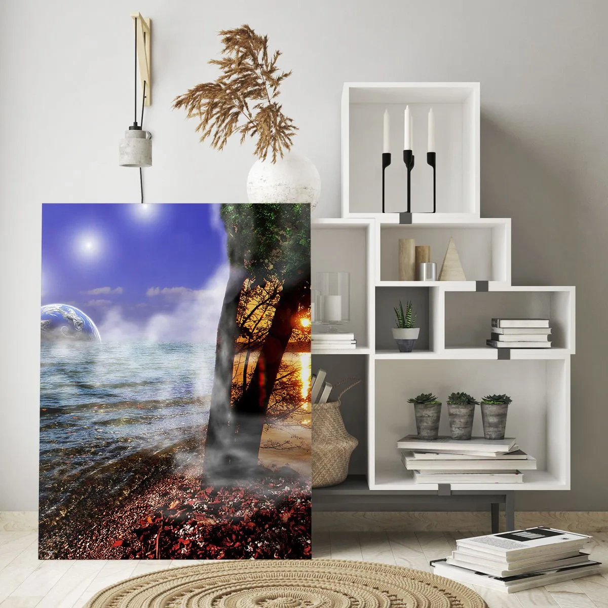 Glass picture - Surrealistic Landscape - Unity of Nature - 50x70 cm
