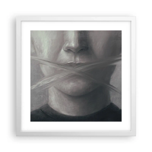 Poster in white frmae - Not a Word - 40x40 cm