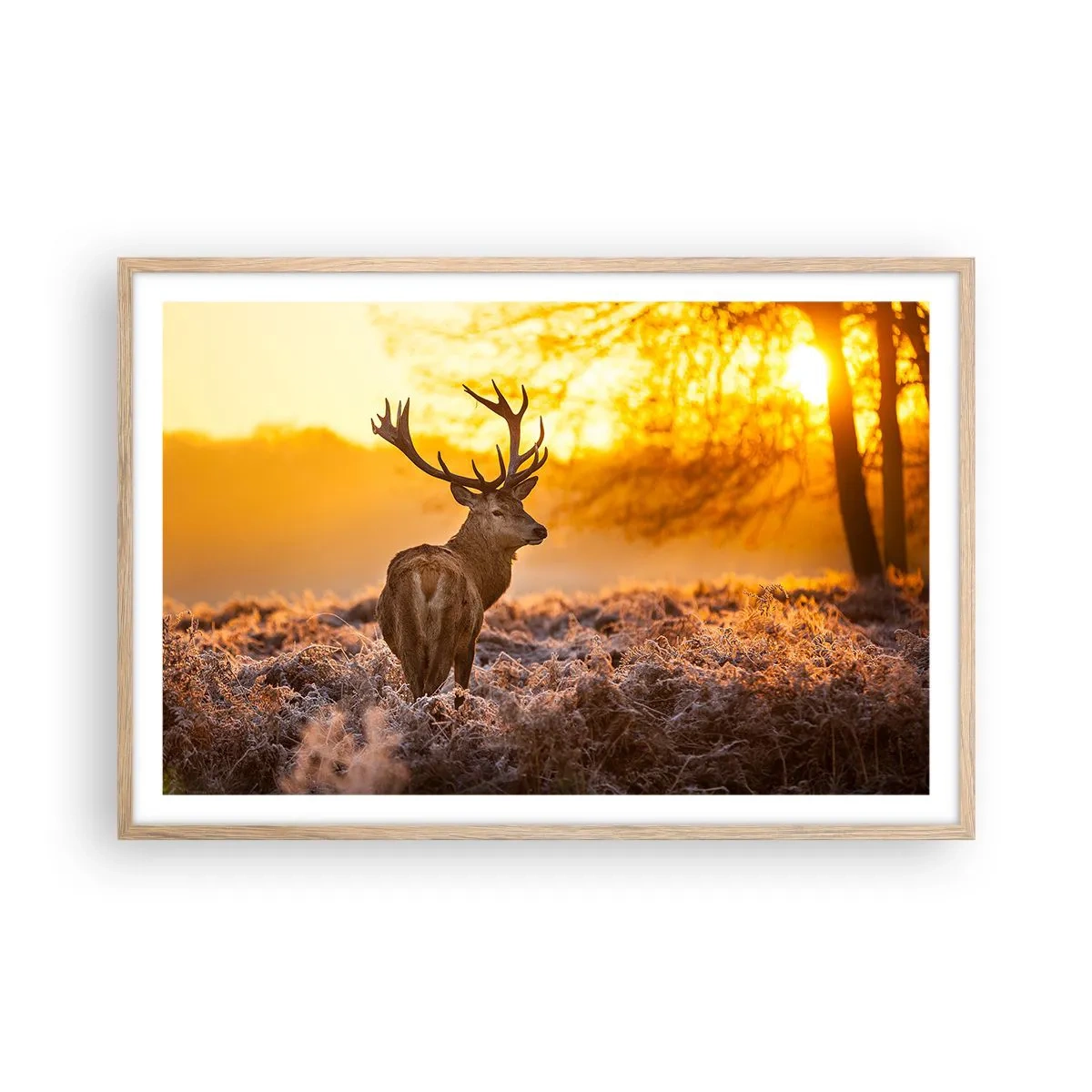 Poster in light oak frame - King of Autumnal Forest - 91x61 cm