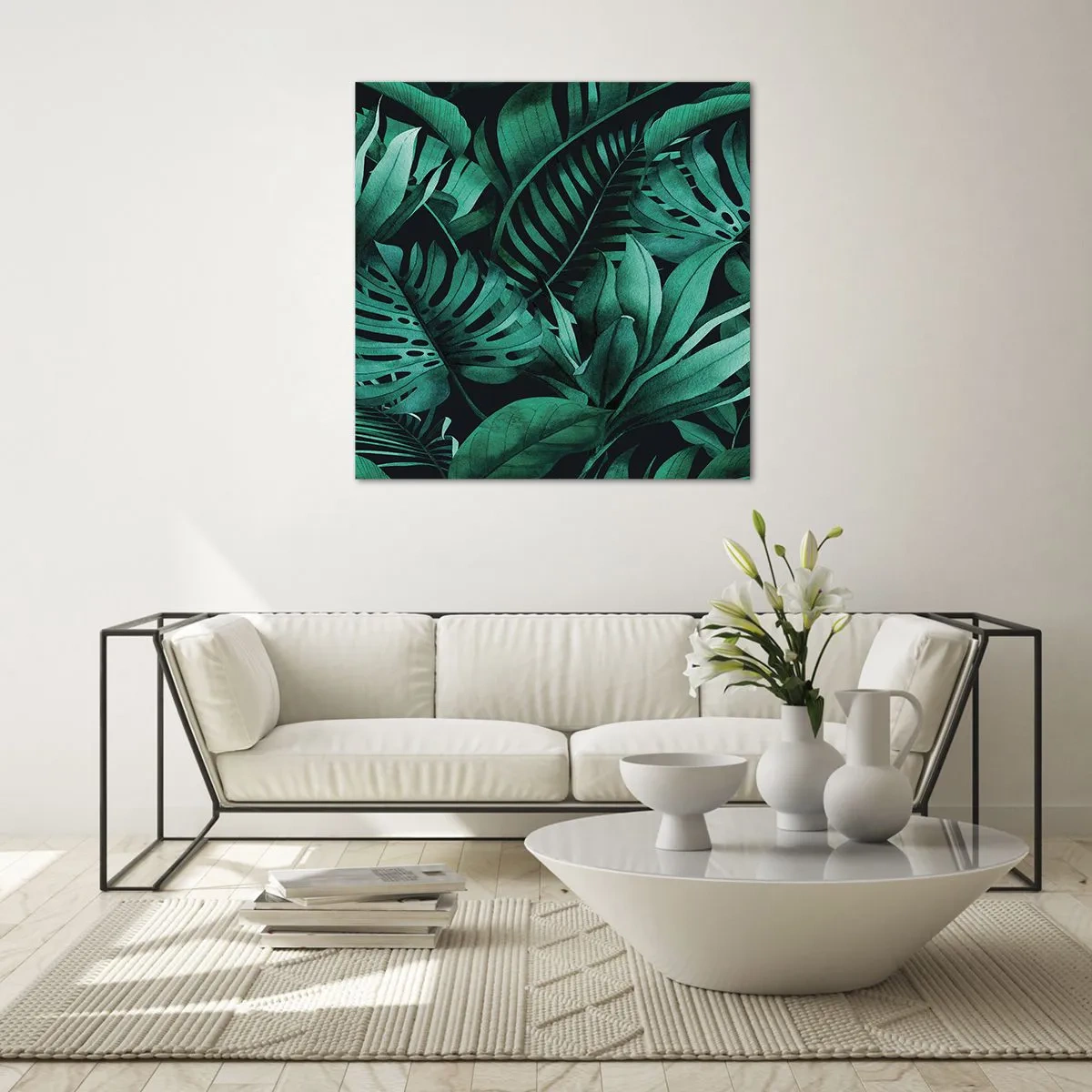 Glass picture - Depth of Tropical Green - 30x30 cm