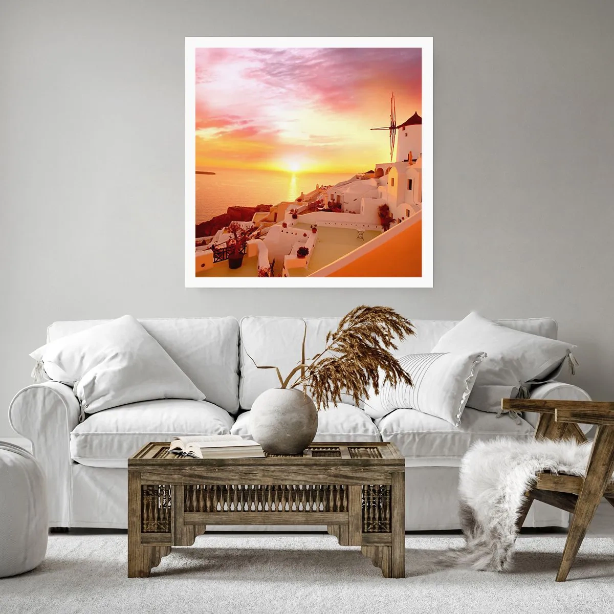 Poster - Melting in White and Gold - 60x60 cm