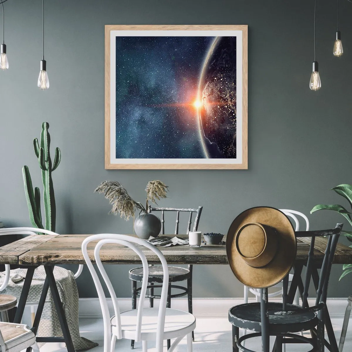 Poster in light oak frame - In a New Perspective - 40x40 cm