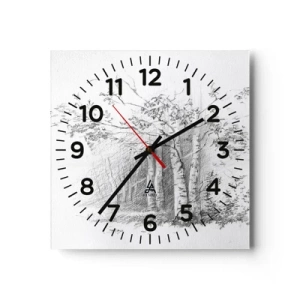 Wall clock - Clock on glass - Holiday of Birch Forest - 30x30 cm