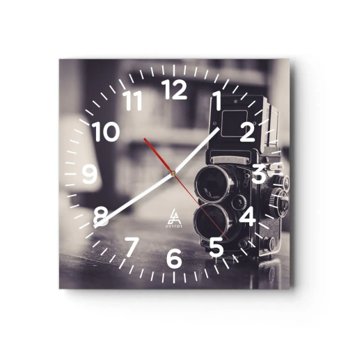 Wall clock - Clock on glass - Magic of the Old Photograph - 30x30 cm