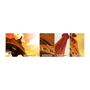 Photo Wallpaper Sample Premium Canvas - Monumental because Gilded by the Sun - City, Paris, Eiffel Tower - 100x30 cm
