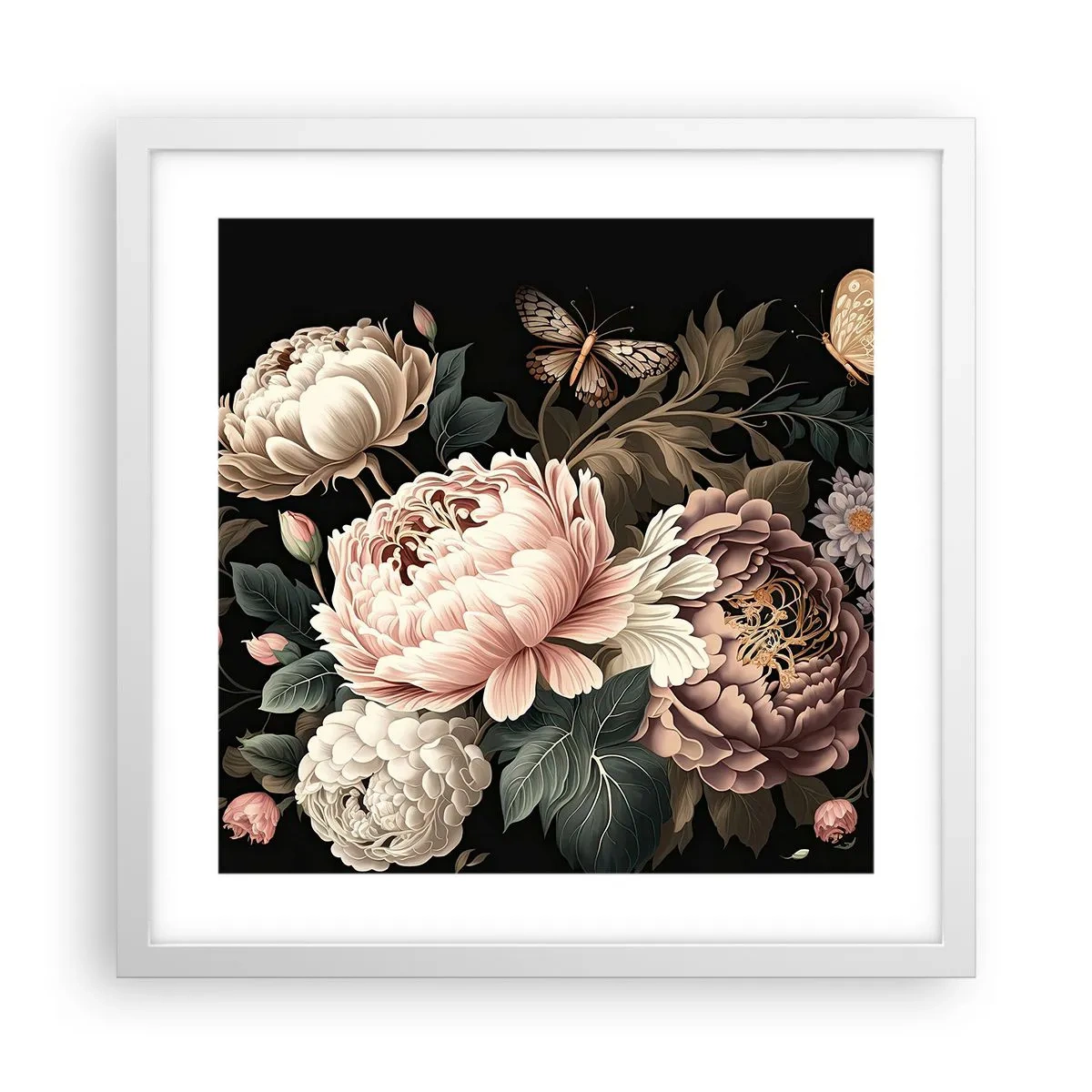 Poster in white frmae - Baroque Style - 40x40 cm
