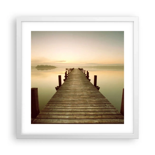 Poster in white frmae - Before Dawn, Dawn, Light - 40x40 cm