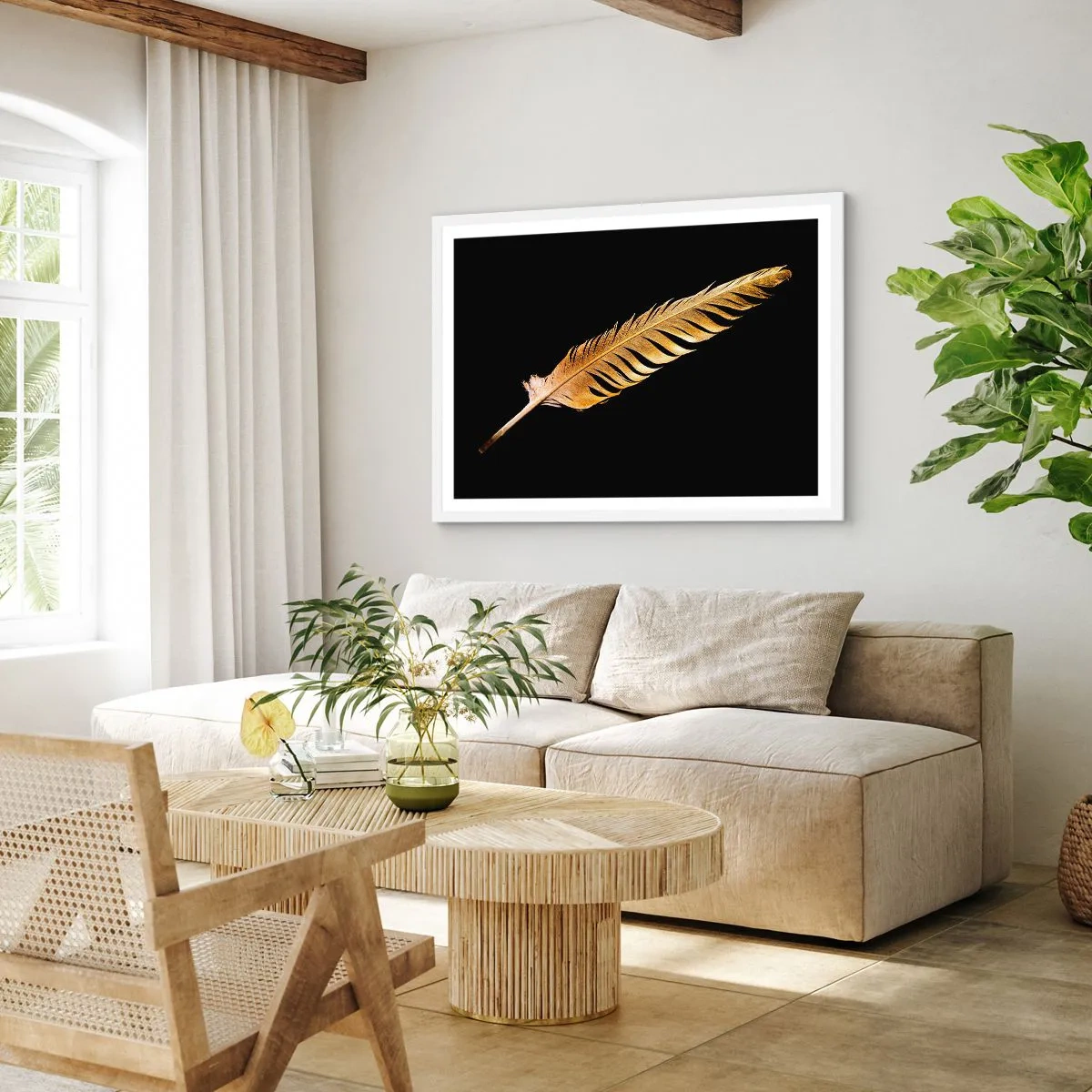 Poster in white frmae - High-Class Feather - 50x40 cm