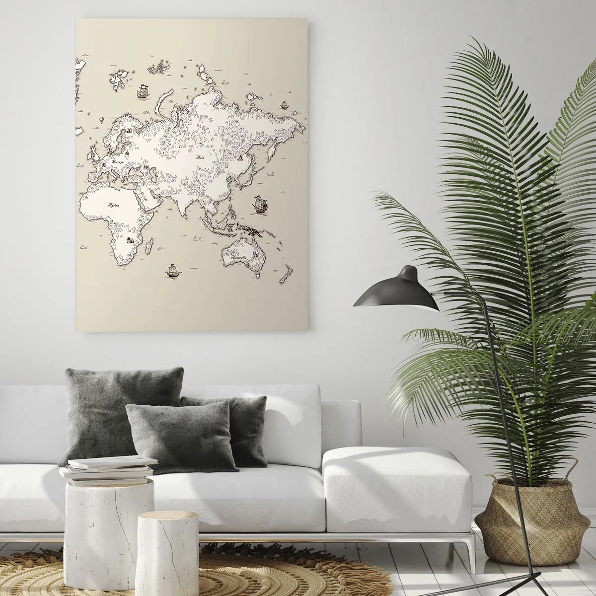 Glass picture - Travel Round the World - 50x70 cm
