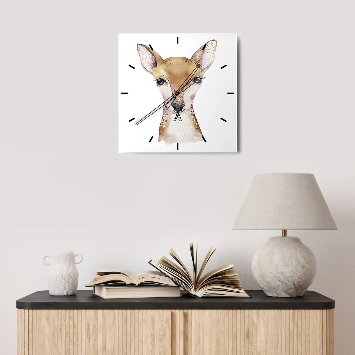 Wall clock - Clock on glass - Nature of Innocence - 40x40 cm