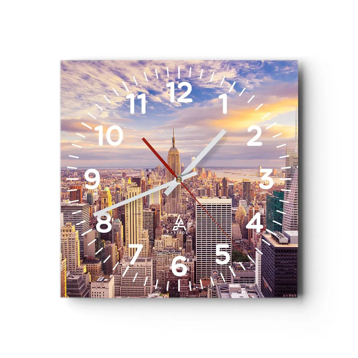 Wall clock - Clock on glass - Reaching the Clouds - 30x30 cm