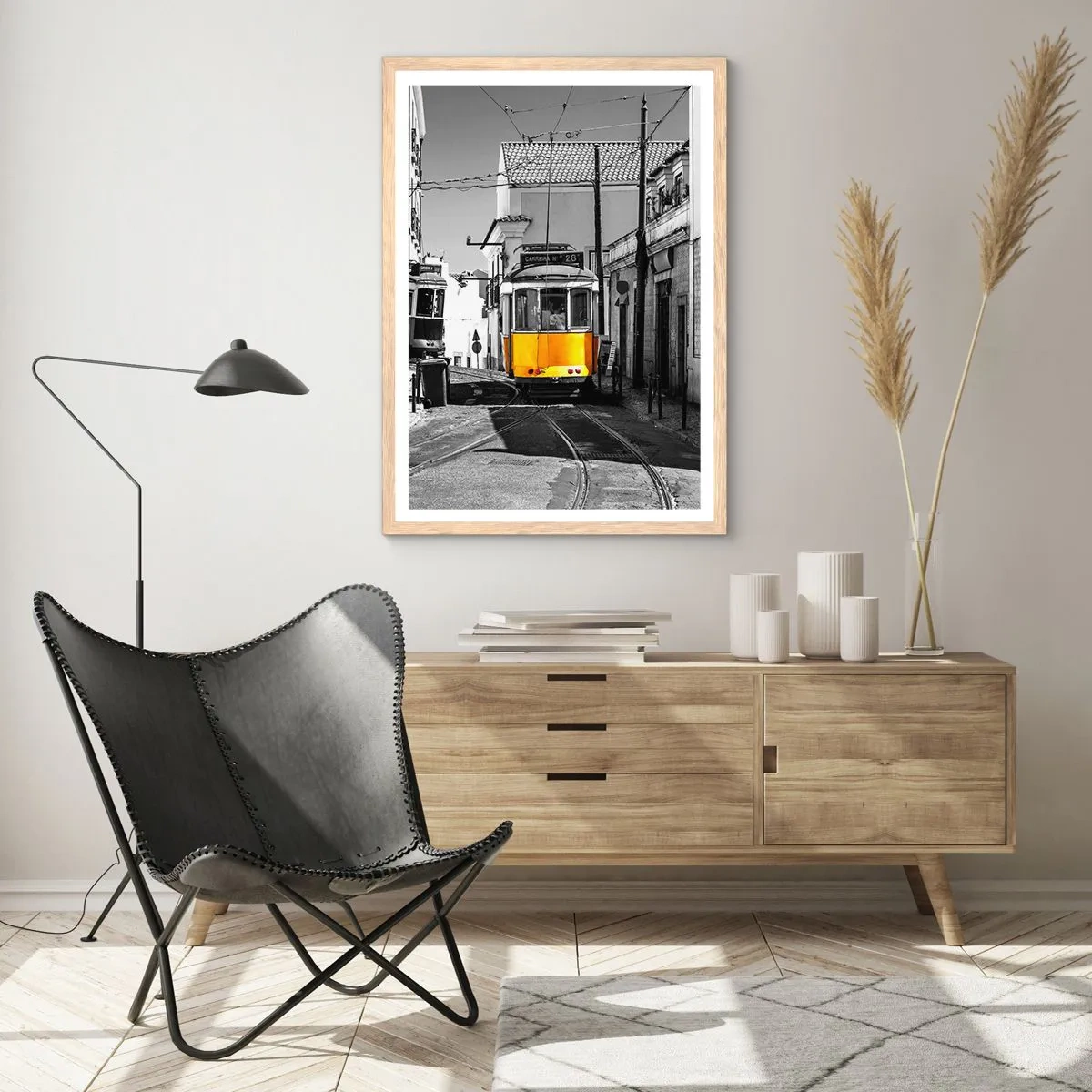 Poster in light oak frame - Spirit of Lisbon - 50x70 cm