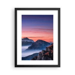 Poster in black frame - Over the Valleys - 30x40 cm