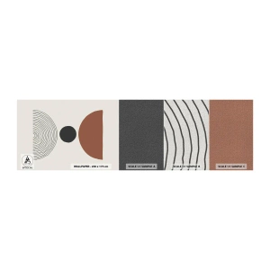 Photo Wallpaper Sample Premium Canvas - In the Centre of Attention - Abstraction, Piece, Semicircles - 100x30 cm