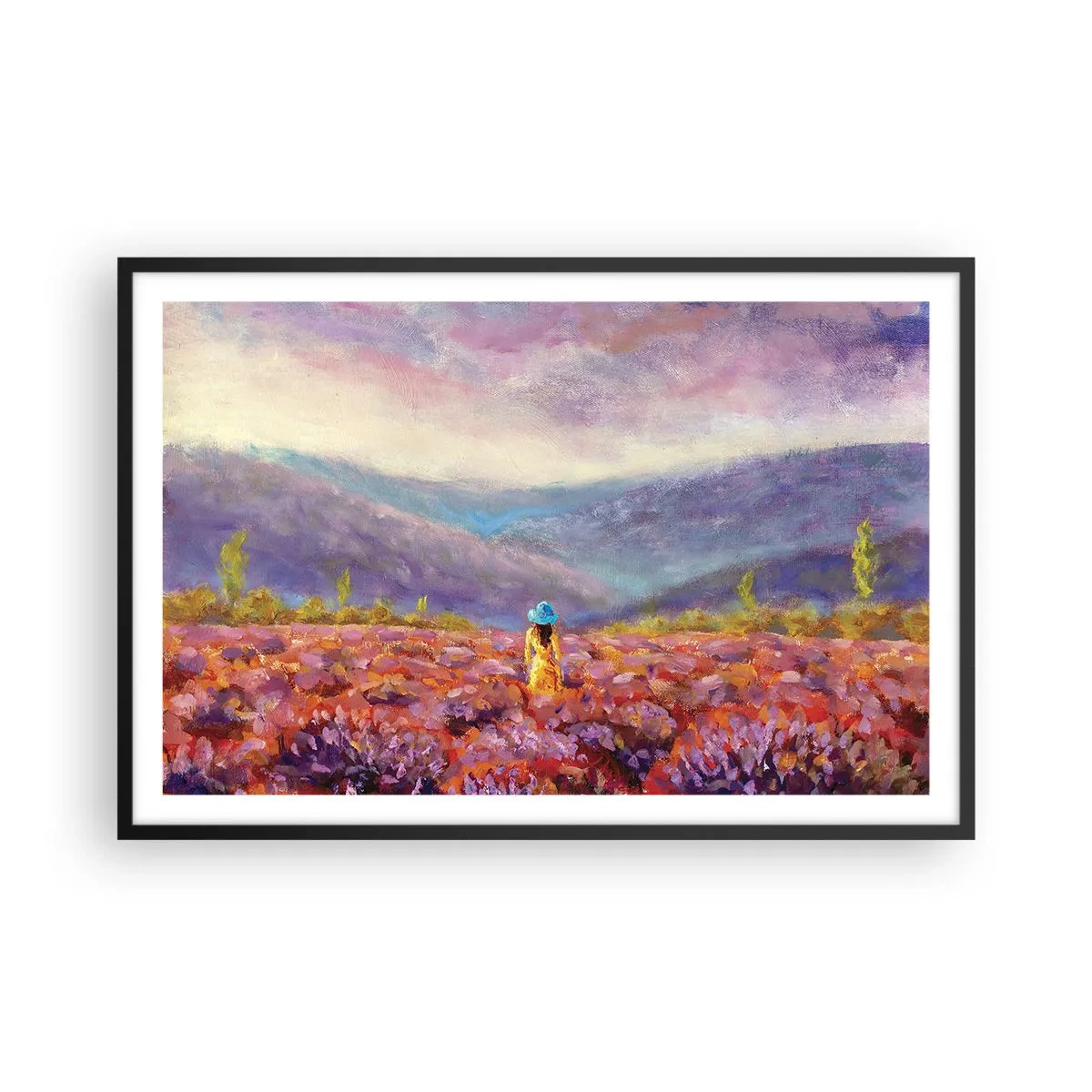 Poster in black frame - In Lavendar World - 91x61 cm