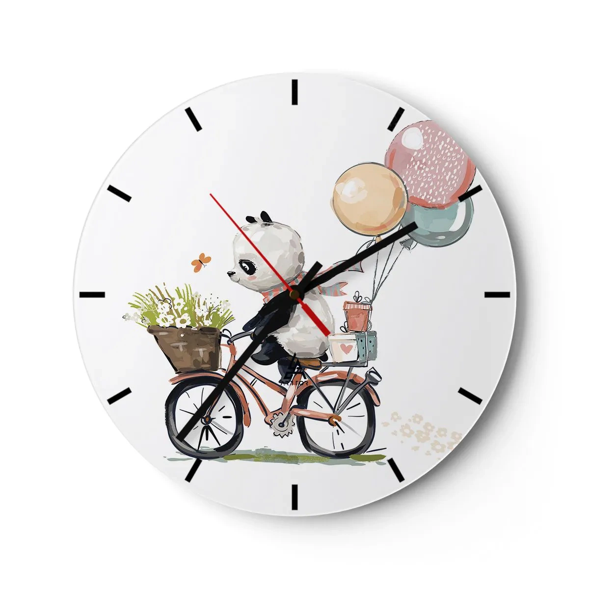 Wall clock - Clock on glass - Lucky Day - 40x40 cm