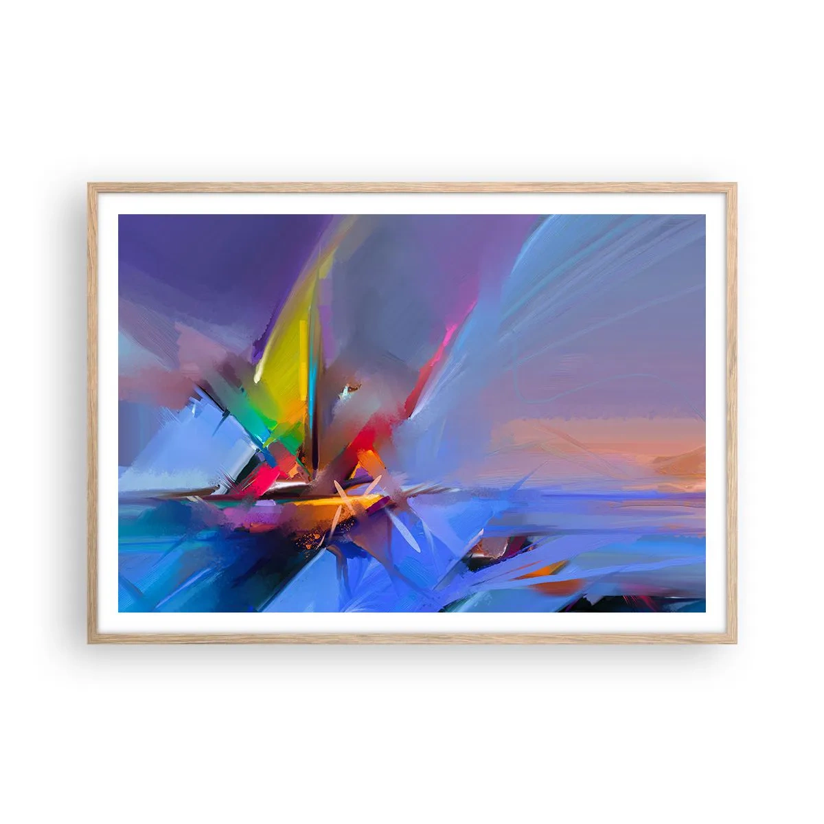 Poster in light oak frame - Flew like s Bird - 100x70 cm