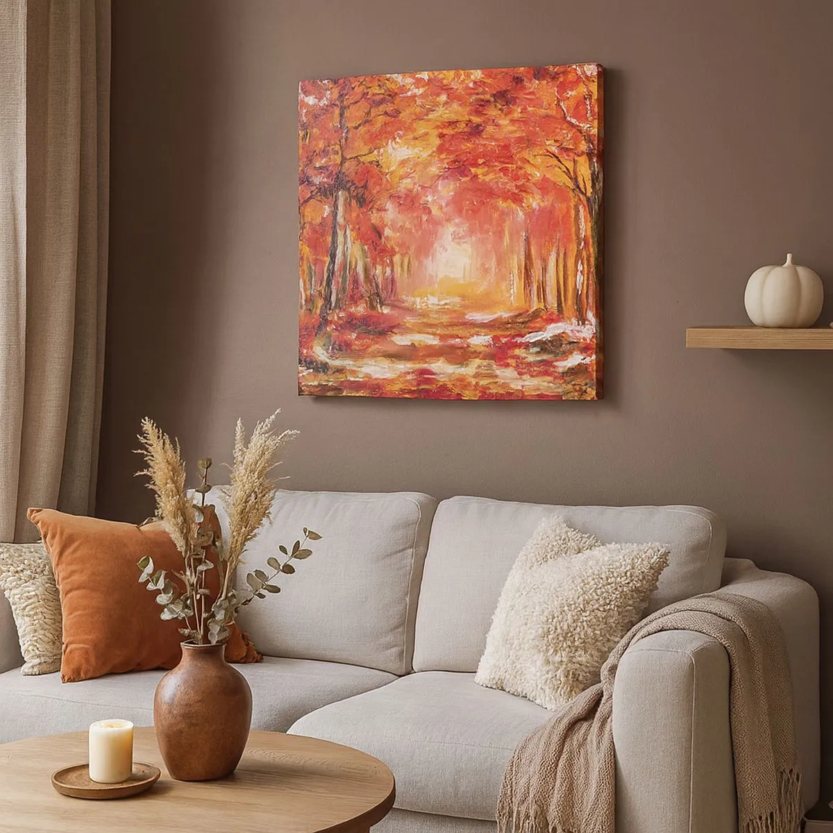 Canvas picture - Copper Forest - 30x30 cm