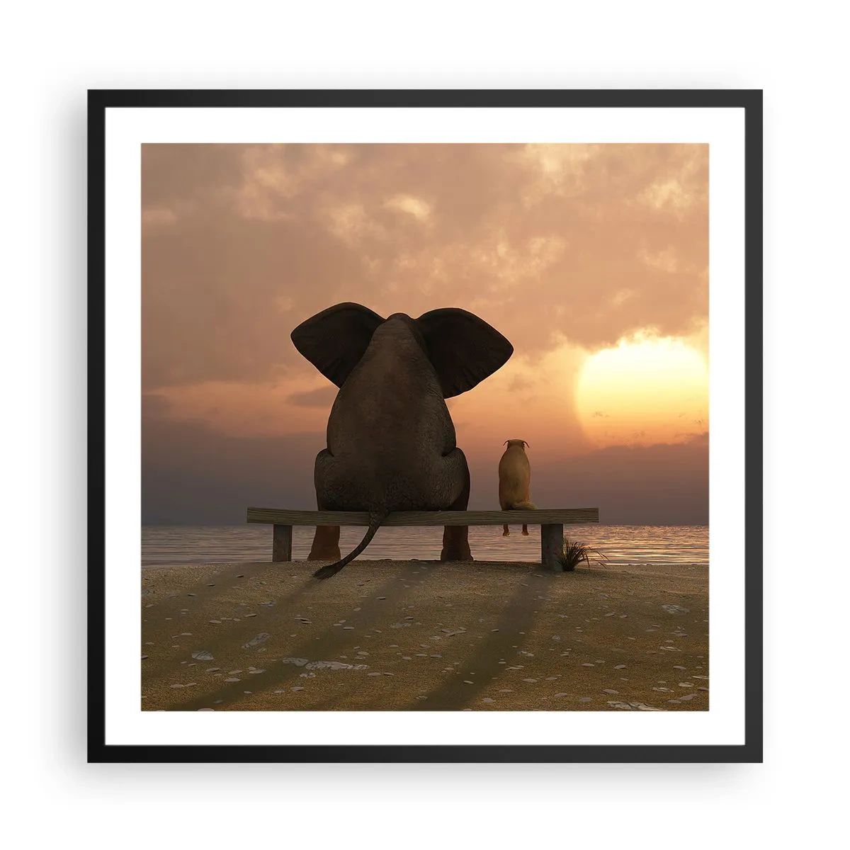 Poster in black frame - It Feels Good to Be Quiet Together - 60x60 cm