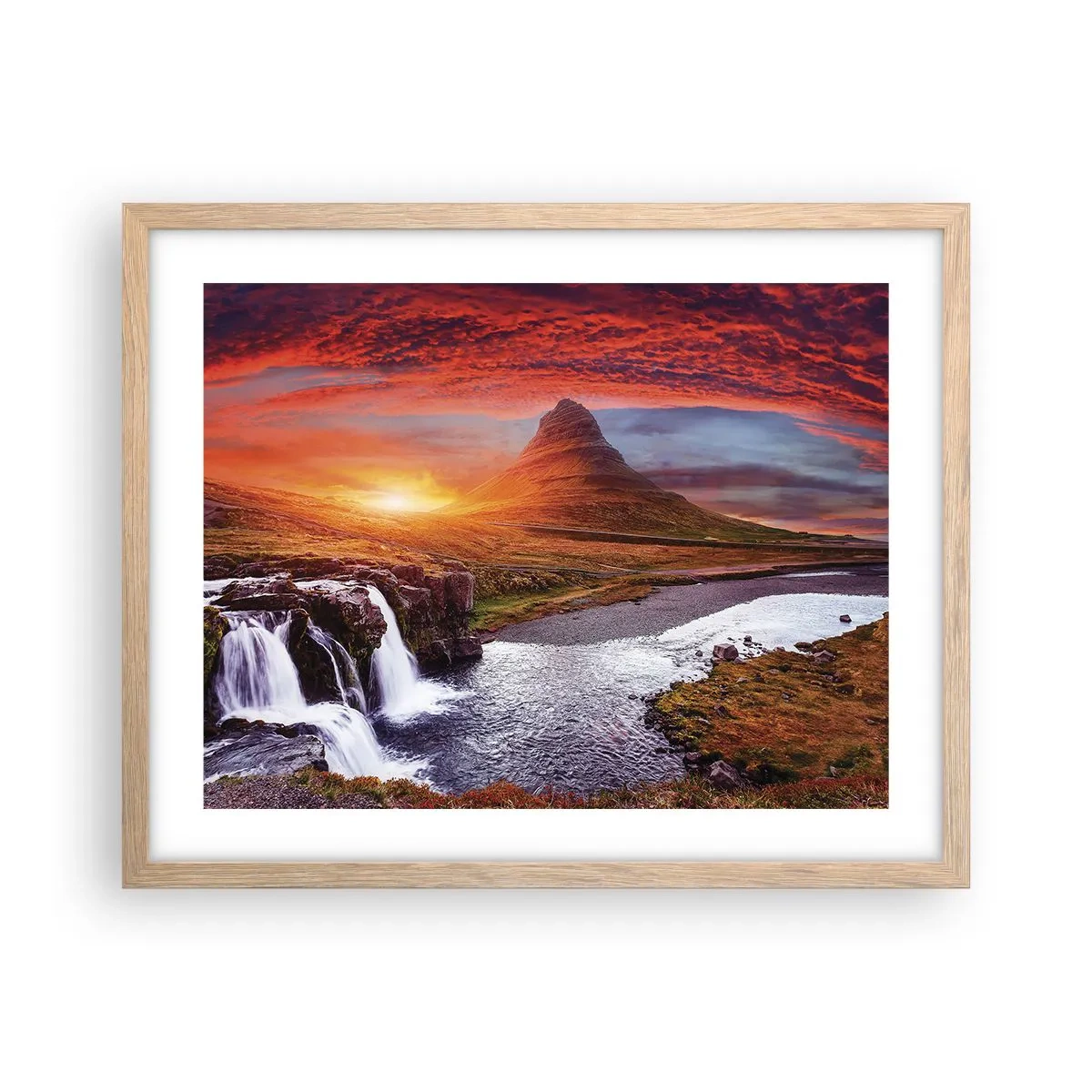 Poster in light oak frame - View of Middle-Earth - 50x40 cm