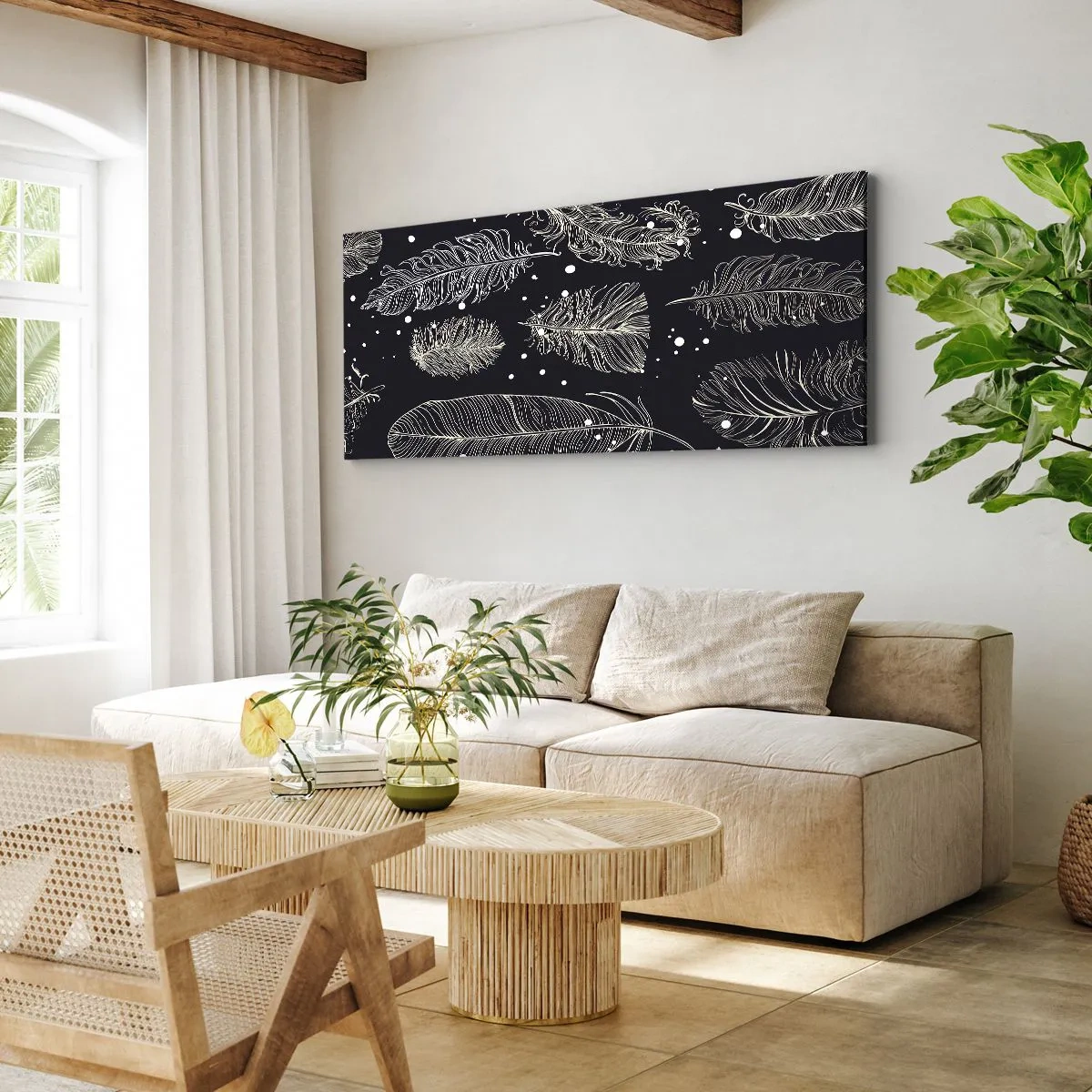 Canvas picture - Feathery Lace - 160x50 cm