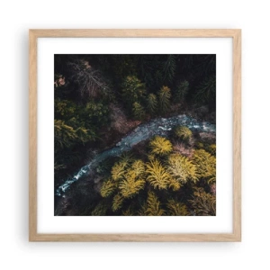 Poster in light oak frame - Fast and Faster - 40x40 cm