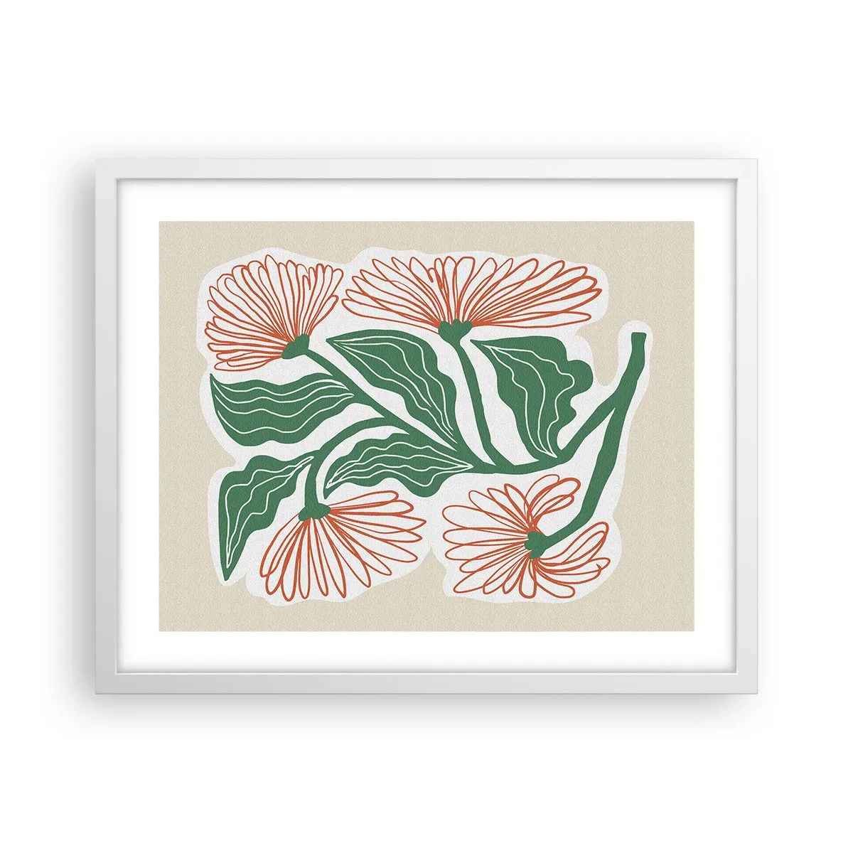 Poster in white frmae - Folk and Modern - 50x40 cm