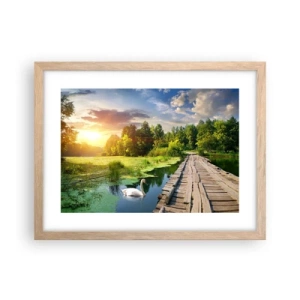 Poster in light oak frame - Summer Everywhere - 40x30 cm