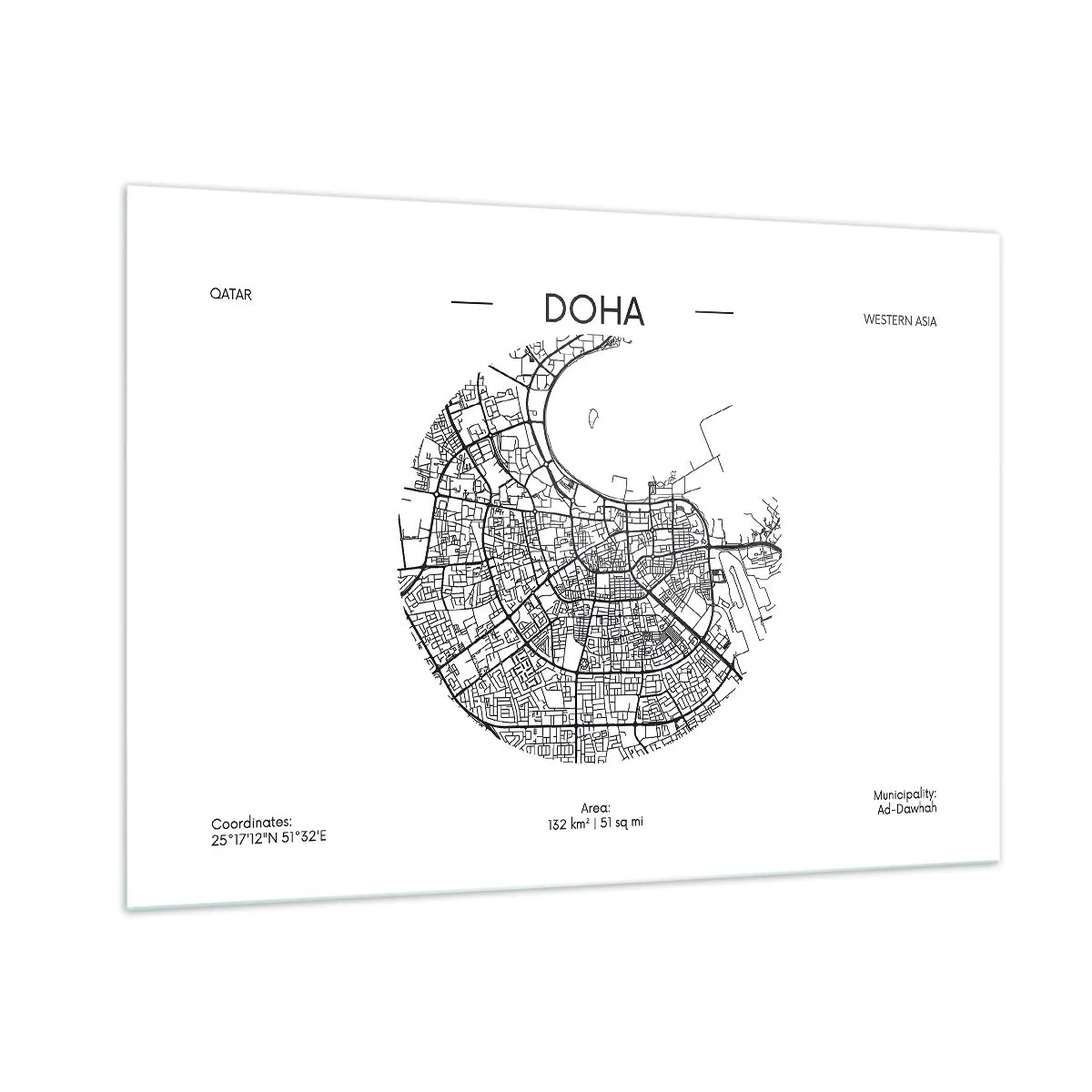 Glass picture - Anatomy of Doha - 100x70 cm