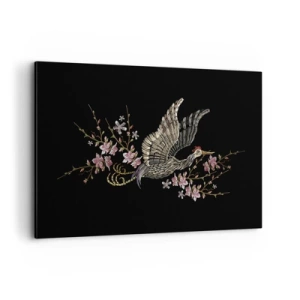 Canvas picture - Exotic, Embroidered Bird - 120x80 cm