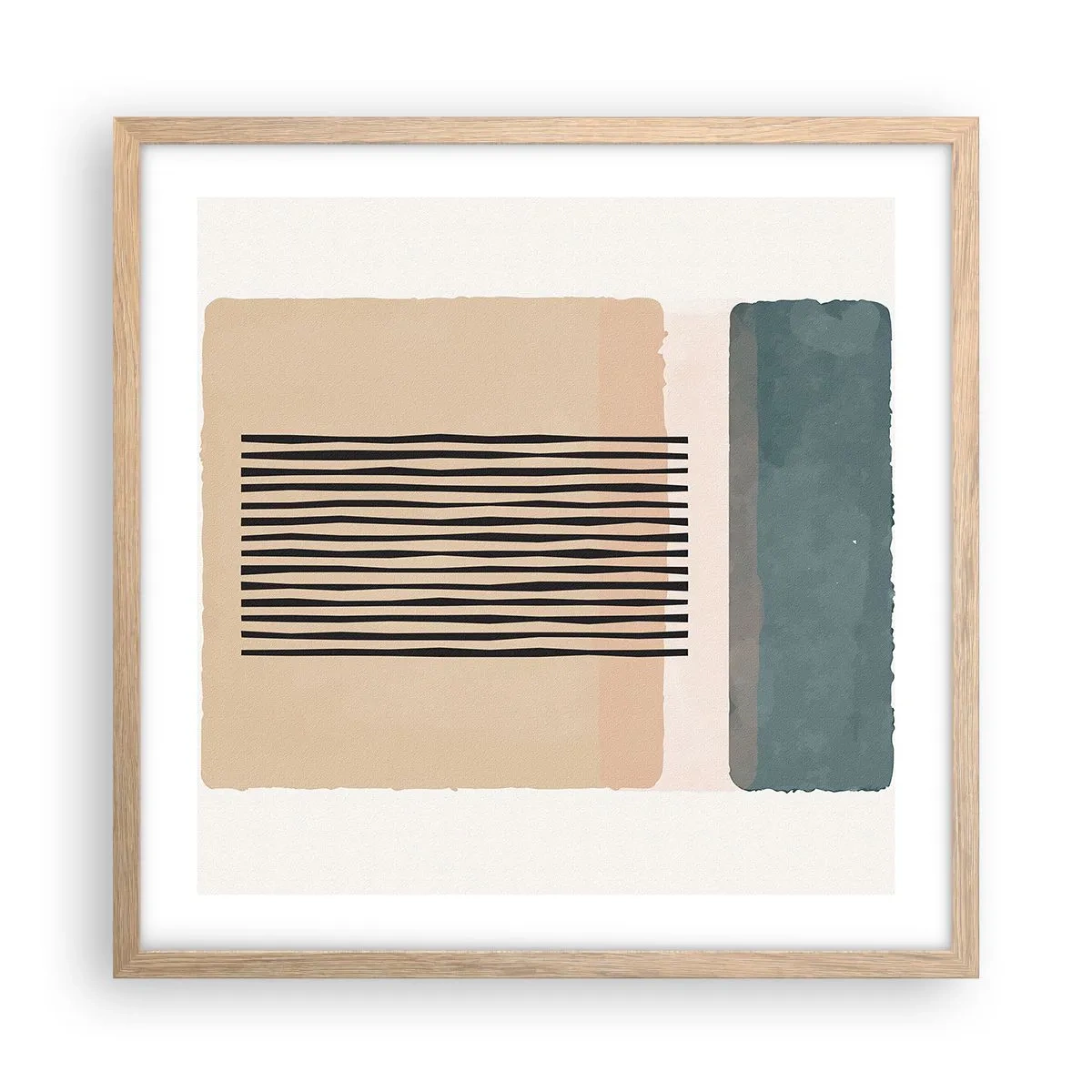 Poster in light oak frame - All in Order - 50x50 cm