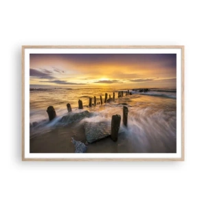 Poster in light oak frame - Raw Beauty of the Baltic Sea - 100x70 cm