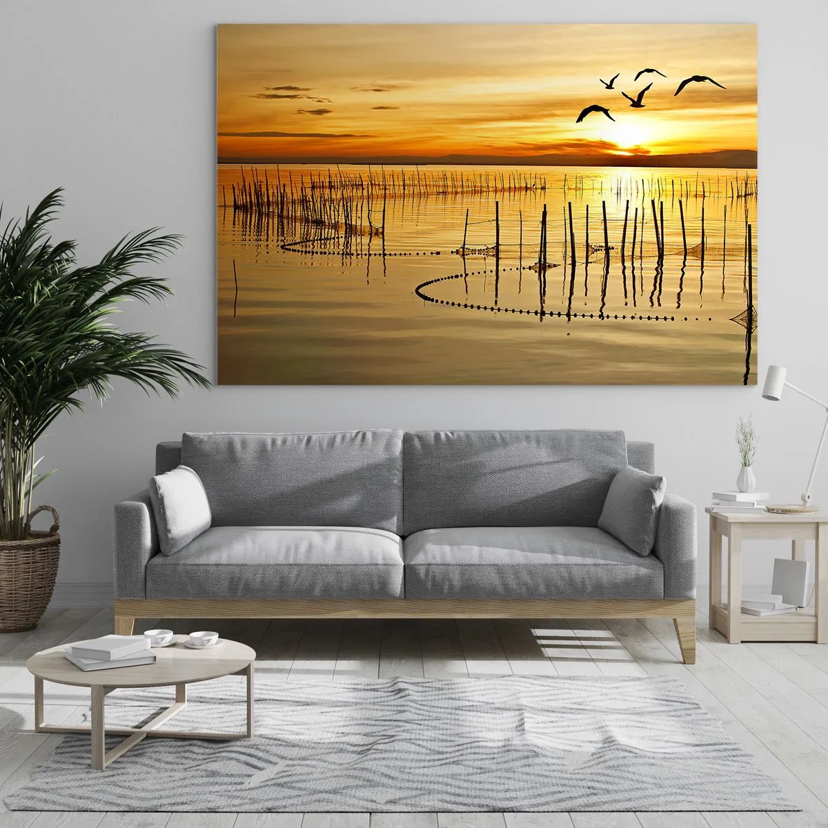 Glass picture - At a Fishery - 100x70 cm