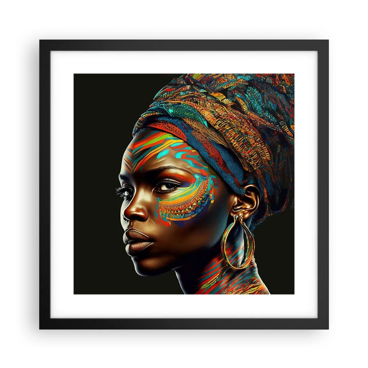 Poster in black frame - African Queen - 40x40 cm
