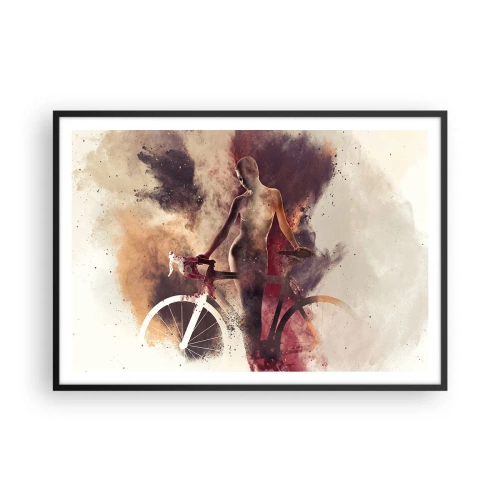 Poster in black frame - Marble Sculpted Biker's Soul - 100x70 cm