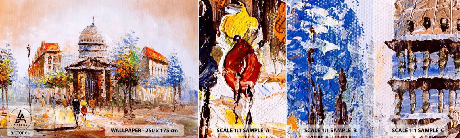 Photo Wallpaper Sample Standard Eco - Parisian Walk - Architecture, City, France - 100x30 cm