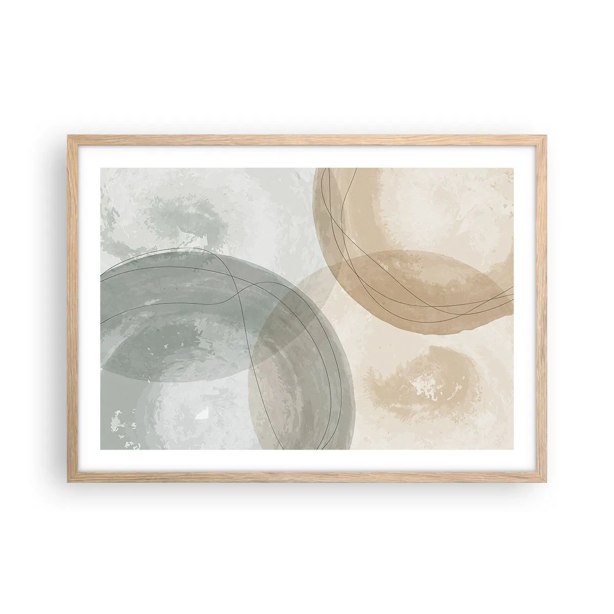Poster in light oak frame - Permeation of Worlds - 70x50 cm