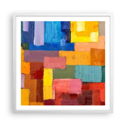 Poster in white frmae - Each Different, All Colourful - 60x60 cm