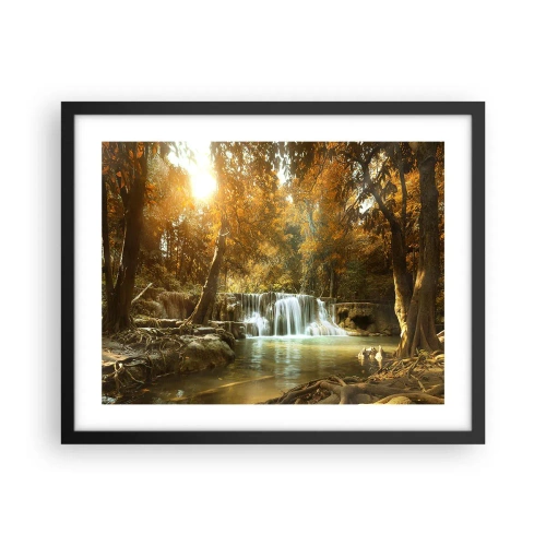Poster in black frame - Park Cascade - 50x40 cm