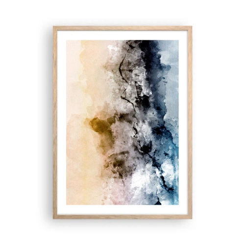 Poster in light oak frame - Drowned in Fog - 50x70 cm